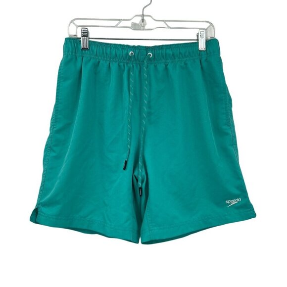 Speedo‎ Solid Volley Swim Shorts Men's M Blue Green Beach Sports - Picture 1 of 13